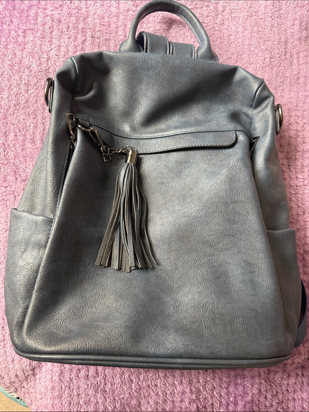 Sleek Navy Women’s Tassel Backpack. Mint condition.